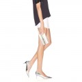 Jimmy Choo Allure Silver Mirror Leather Pointy Toe Pumps