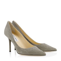 Jimmy Choo Agnes Pebble Suede Pointy Toe Pumps with Silver Studs