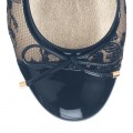 Jimmy Choo Waltz Navy Lace and Patent Ballet Flats