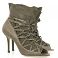 Jimmy Choo Fran Lace front Ankle Boots Khaki