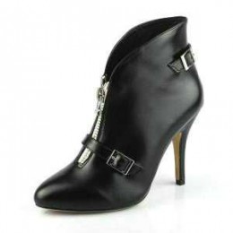 Jimmy Choo Zipper Leather Cusp Black Ankle Boots