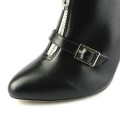 Jimmy Choo Zipper Leather Cusp Black Ankle Boots