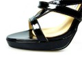 Jimmy Choo Patent Leather Strappy Black Sandals