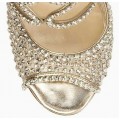 Jimmy Choo Diamante Embellished Mesh Sandal Gold