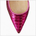 Jimmy Choo ICONS 120mm Fuchsia Tippi Snake Print Lace and Patent Shoe
