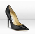 Jimmy Choo Anouk 120mm Black Patent Leather Pointy Toe Pumps
