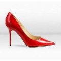 Jimmy Choo Abel 100mm Red Patent Leather Pointy Toe Pumps