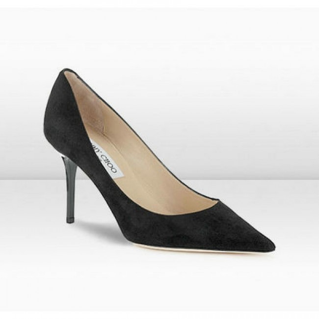 Jimmy Choo Agnes 85mm Black Suede Pointy Toe Pumps