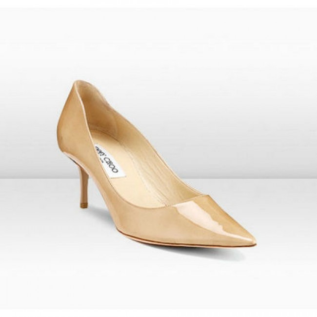 Jimmy Choo Aurora 65mm Nude Patent Leather Shoes