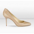 Jimmy Choo Gilbert 85mm Nude Patent Leather Round Toe Pumps