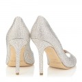 Jimmy Choo Taliah Crystal Suede and Pave Evening Sandals