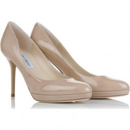 Jimmy Choo Aimee Patent Leather Pumps Nude