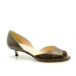 Jimmy Choo Lyon Patent Leather D'orsay Pumps Earth