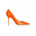 Jimmy Choo Agnes Patent Leather Pumps Orange Shoes