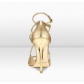 Jimmy Choo Lance 115mm Gold Glitter Leather Strappy Sandals