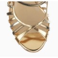 Jimmy Choo Vicky 85mm Metallic Mirror Leather Strappy Sandals