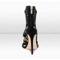 Jimmy Choo Imogen 120mm Black Stretch Suede Sandals