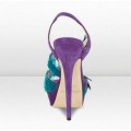 Jimmy Choo ICONS 145mm Violet Marlene Feather Platform Sandals