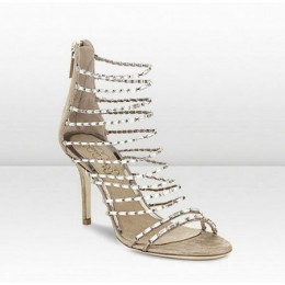 Jimmy Choo ICONS 85mm Sand Lauren Pixelated Leather Sandals