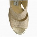 Jimmy Choo Private 120mm Gold Glitter Sandals