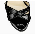 Jimmy Choo Louisa 145mm Black Patent Leather Platform Sandals