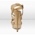 Jimmy Choo Louisa 145mm Nude Patent Leather Platform Sandals