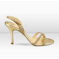 Jimmy Choo India 85mm Gold Glitter Fabric Evening Sandals