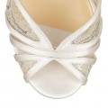 Jimmy Choo Fable Ivory and White Satin Sandals