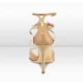 Jimmy Choo Ivette Patent Leather Nude Strappy Sandals
