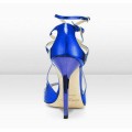 Jimmy Choo Lance Strappy Metallic Leather Sandals Blue