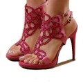 Jimmy Choo Enigma Suede Rose Red Sandals