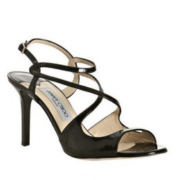 Jimmy Choo Paxton Patent Leather Sandals Black