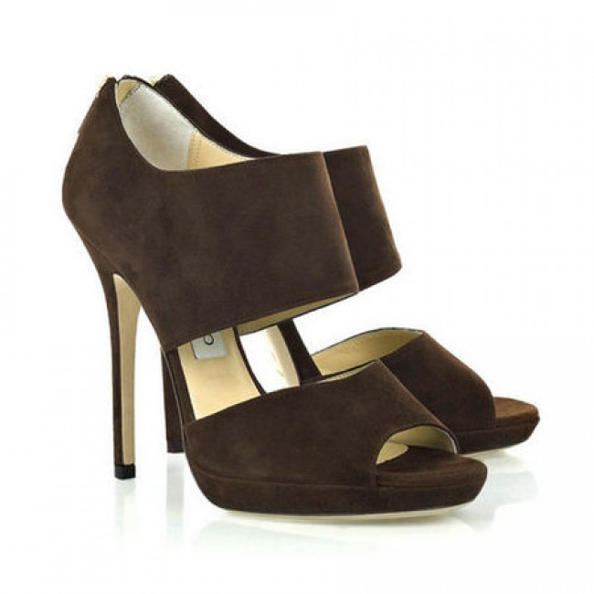 Jimmy Choo Private Suede Sandals Coffee