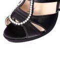 Jimmy Choo Satin Platform Black Sandals