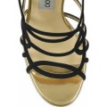 Jimmy Choo Bunting Strappy Gold Black Sandals