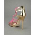 Jimmy Choo Bunting Strappy Gold Pink Sandals