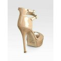 Jimmy Choo Caitlin Patent Nude Sandals