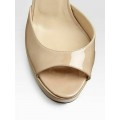 Jimmy Choo Caitlin Patent Nude Sandals