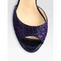 Jimmy Choo Linda Glitter Coated Sandal Purple