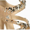 Jimmy Choo Zafira Crystals Glitter Nude Sandals