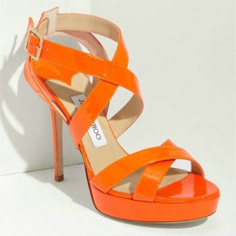 Jimmy Choo Vamp Orange Sandals