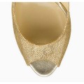 Jimmy Choo Clue Glitter Slingback Peep Toe Pumps Gold
