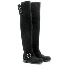 Jimmy Choo Yearn Suede Over The Knee Boots Black