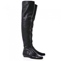 Jimmy Choo Edna Leather Over The Knee Boots Black