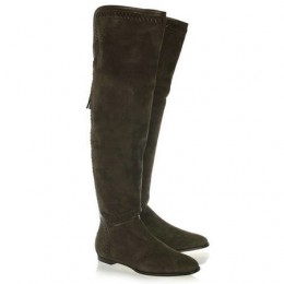 Jimmy Choo Duncan Suede Over The Knee Boots Moss Green