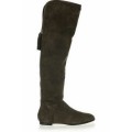 Jimmy Choo Duncan Suede Over The Knee Boots Moss Green