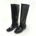 Jimmy Choo Fur Patent Leather High Boots Black