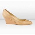 Jimmy Choo Aiken 65mm Nude Patent Leather Wedges