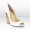 Jimmy Choo Biel 110mm White Peep Toe Wedge Sandals