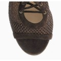 Jimmy Choo Tailor 130mm Bronze Brown Metal Mesh Wedge Sandals